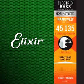 ELIXIR NANO BASS MEDLHT 45-135 5 STRING NICKEL